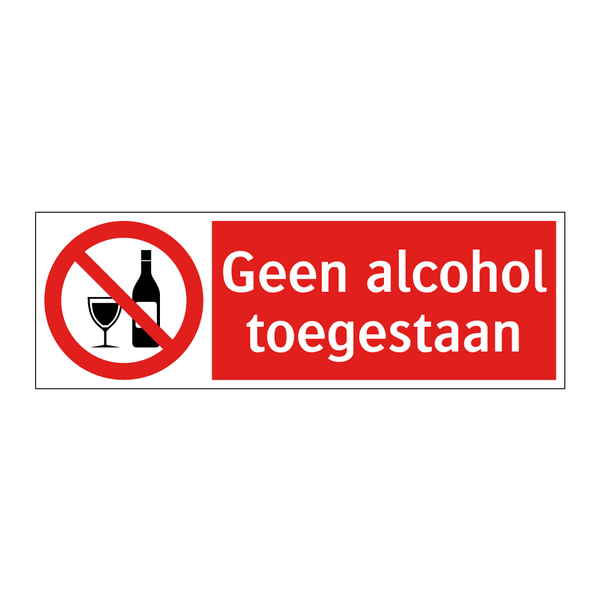Geen alcohol toegestaan