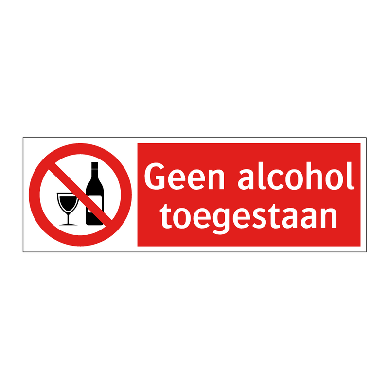Geen alcohol toegestaan