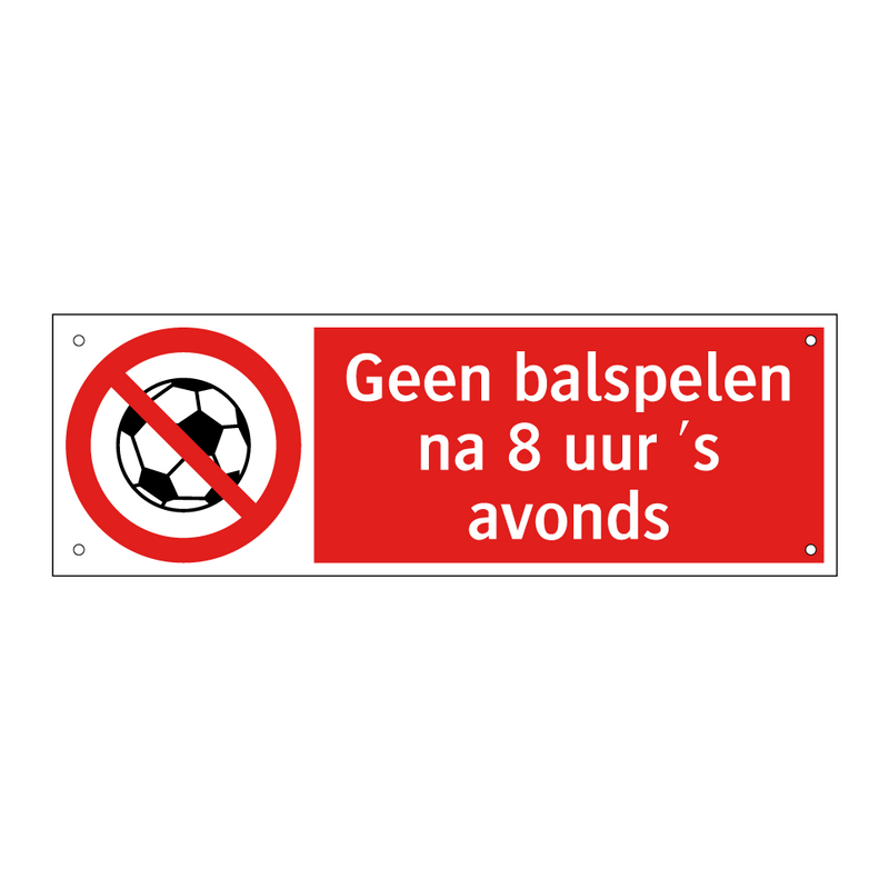 Geen balspelen na 8 uur 's avonds