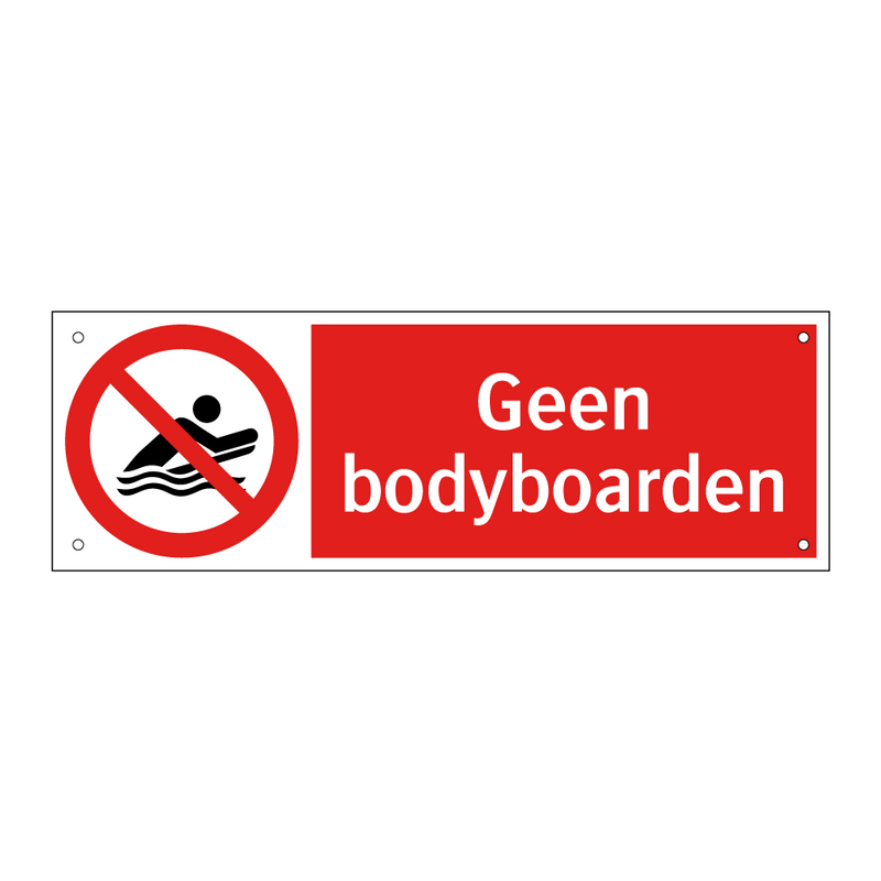 Geen bodyboarden