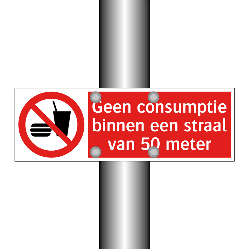 Geen consumptie binnen een straal van 50 meter
