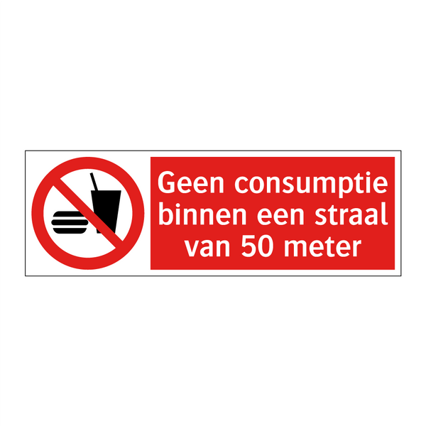Geen consumptie binnen een straal van 50 meter