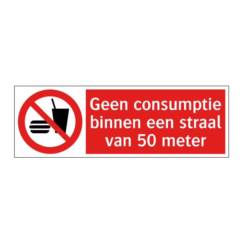 Geen consumptie binnen een straal van 50 meter