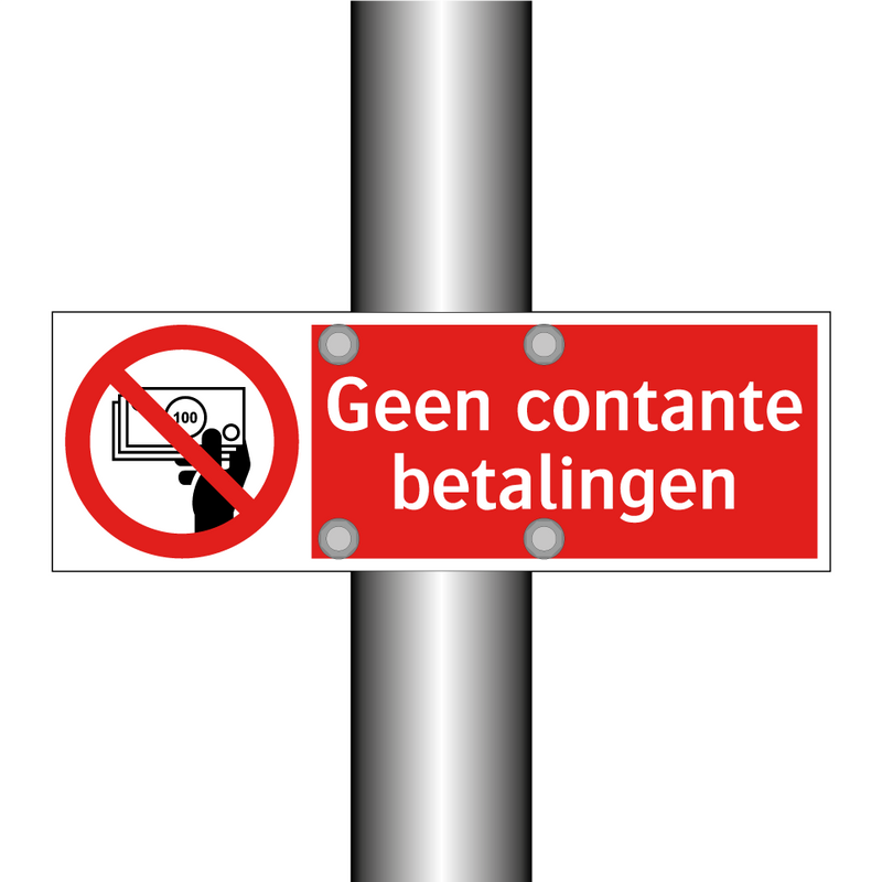 Geen contante betalingen
