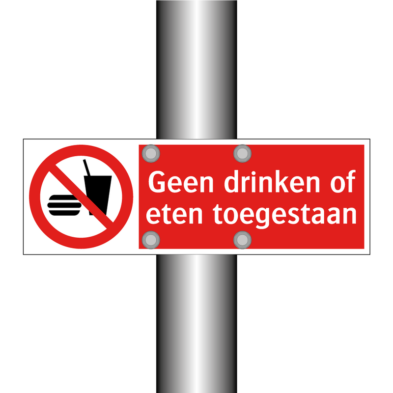 Geen drinken of eten toegestaan