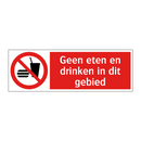 Geen eten en drinken in dit gebied
