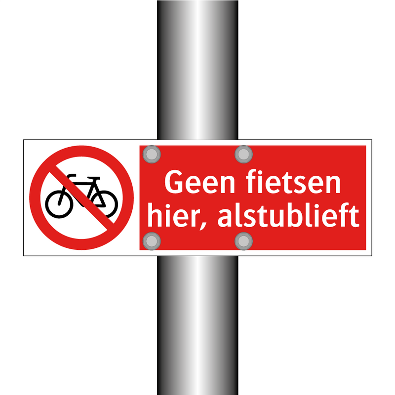 Geen fietsen hier, alstublieft