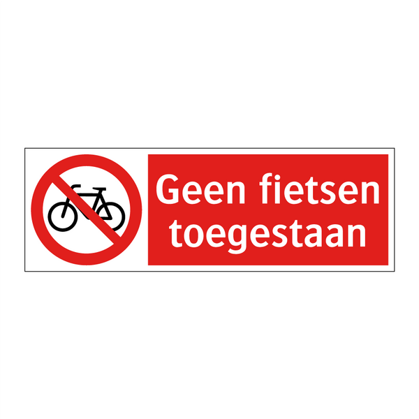 Geen fietsen toegestaan