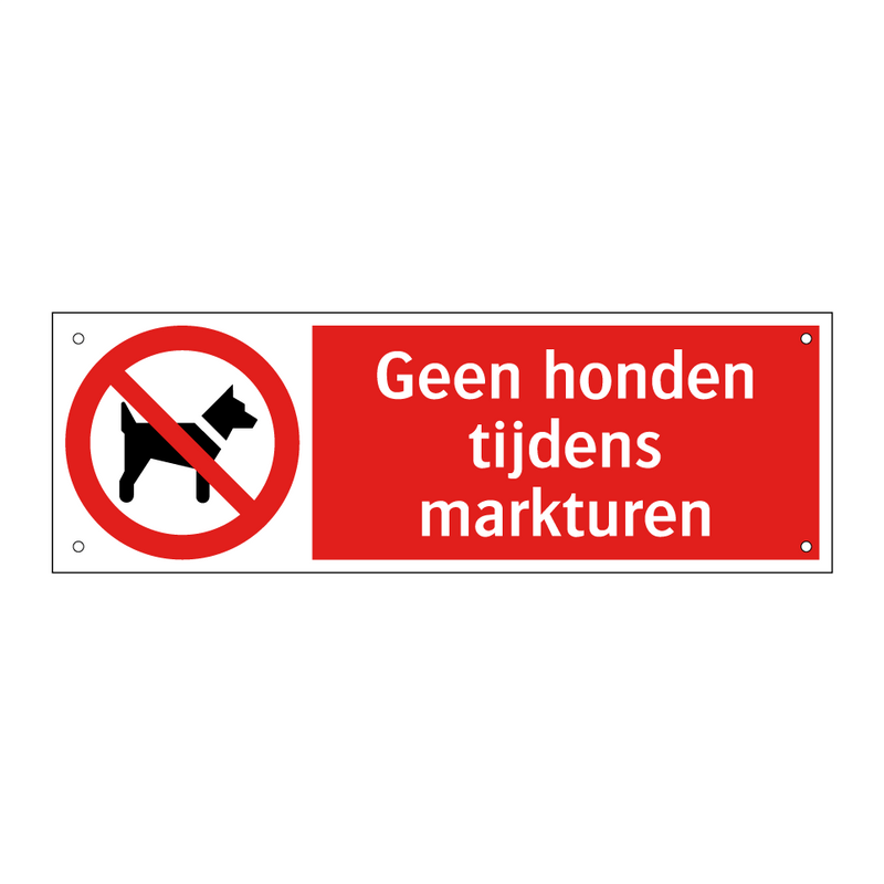Geen honden tijdens markturen