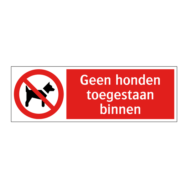 Geen honden toegestaan binnen