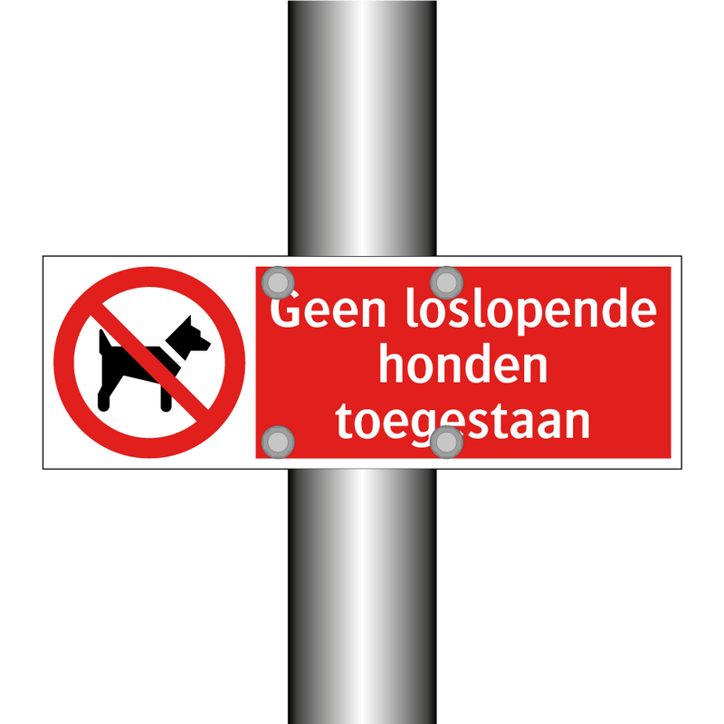 Geen loslopende honden toegestaan