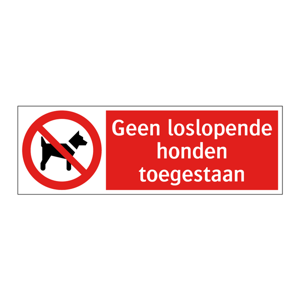 Geen loslopende honden toegestaan