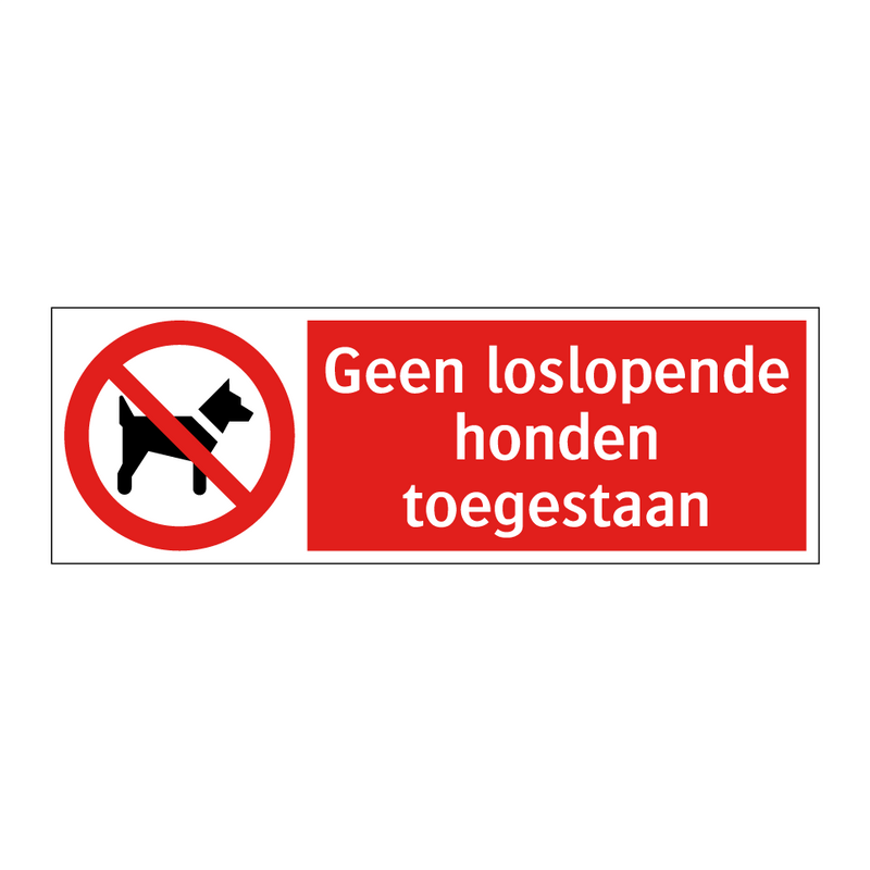 Geen loslopende honden toegestaan