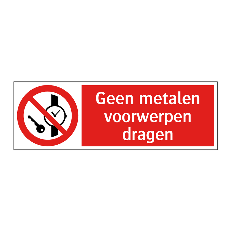Geen metalen voorwerpen dragen