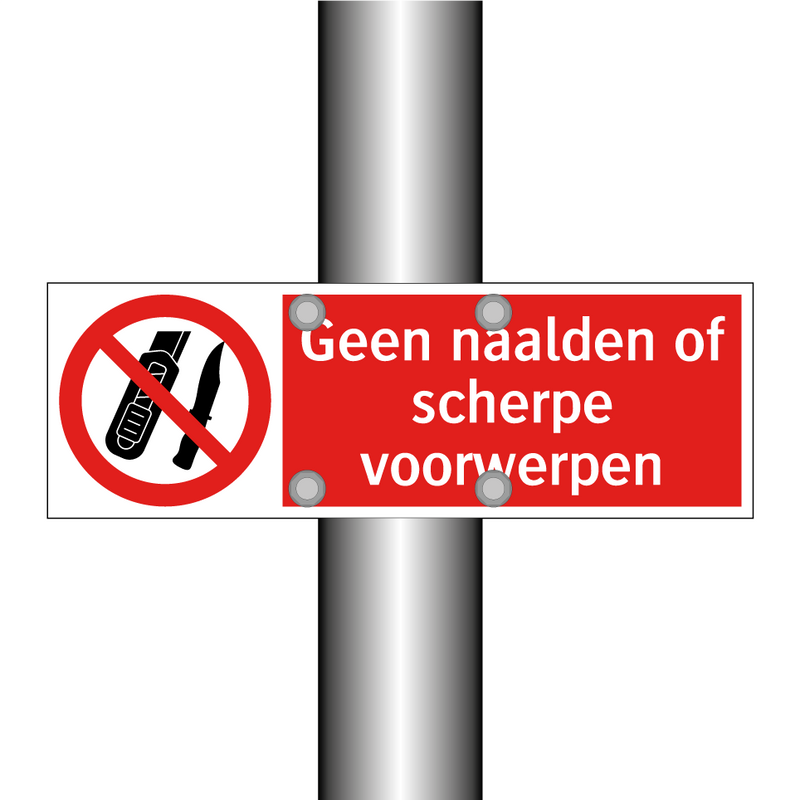 Geen naalden of scherpe voorwerpen
