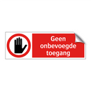 Geen onbevoegde toegang