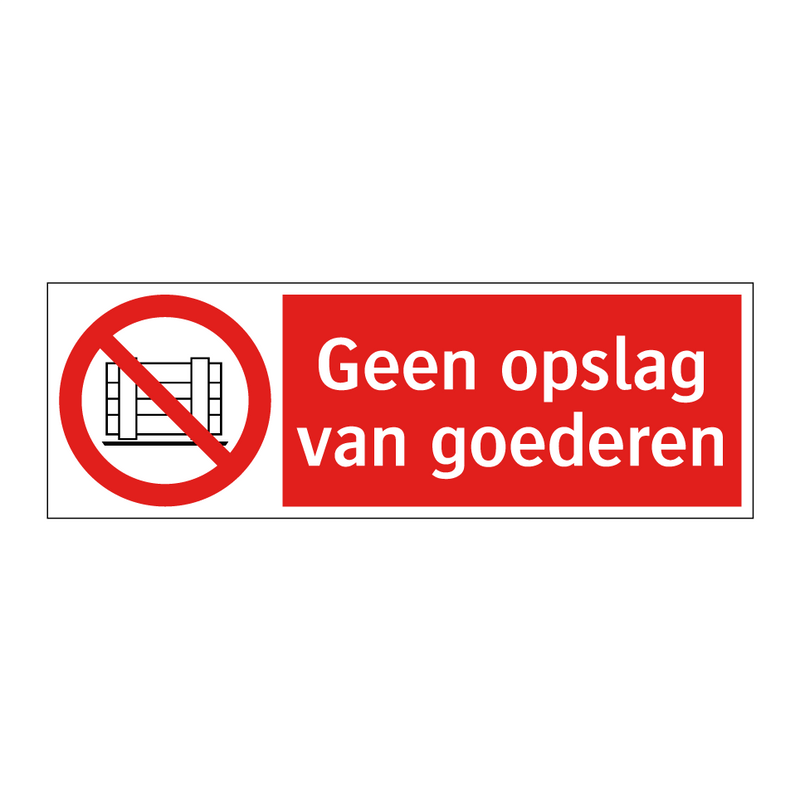Geen opslag van goederen