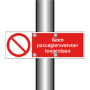 Geen passagiersvervoer toegestaan