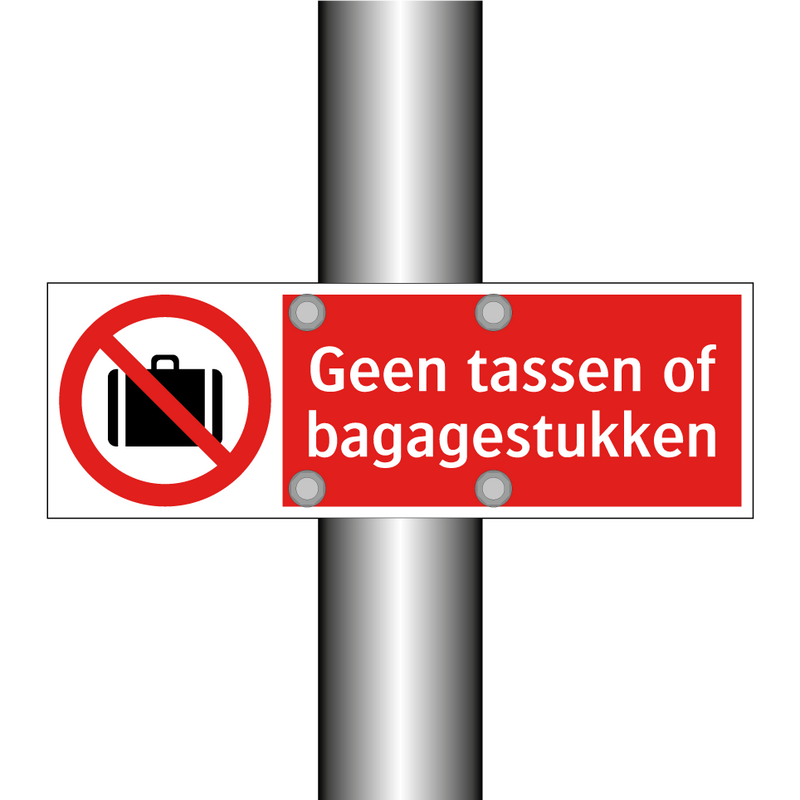 Geen tassen of bagagestukken