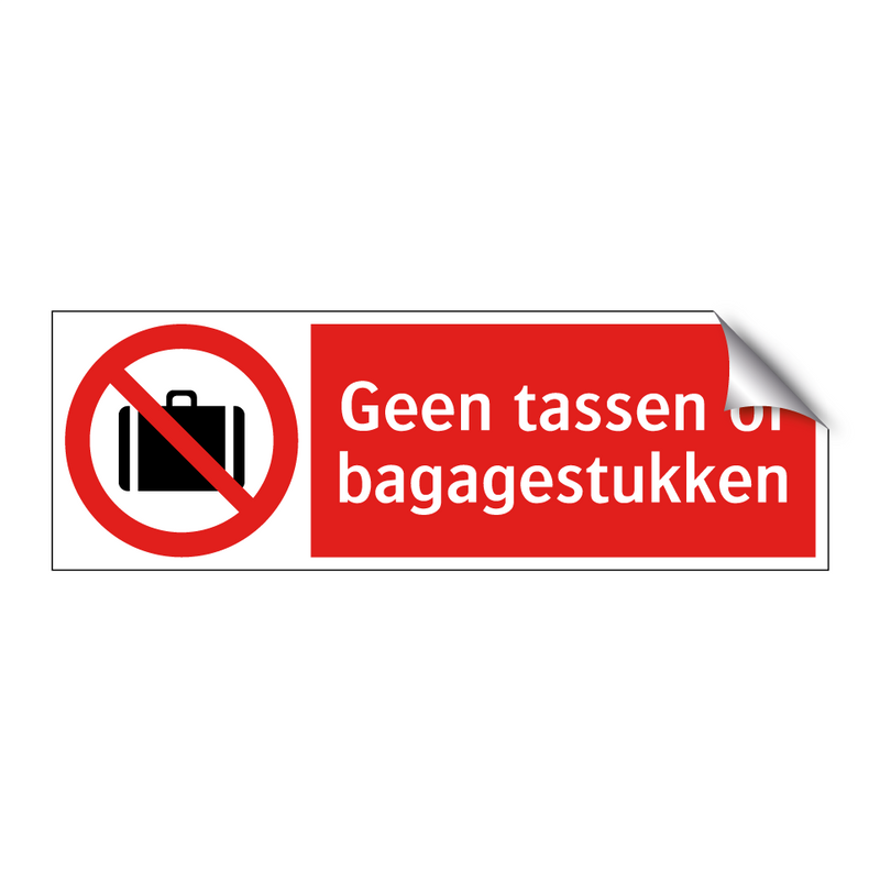 Geen tassen of bagagestukken