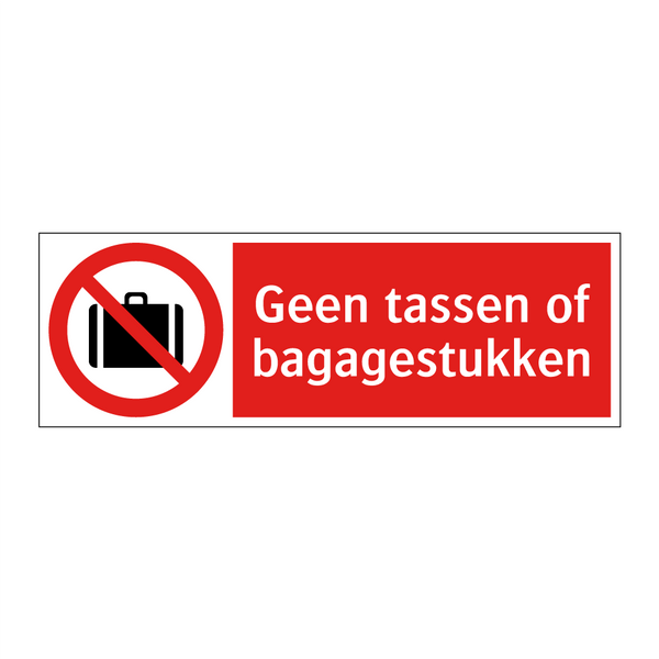 Geen tassen of bagagestukken
