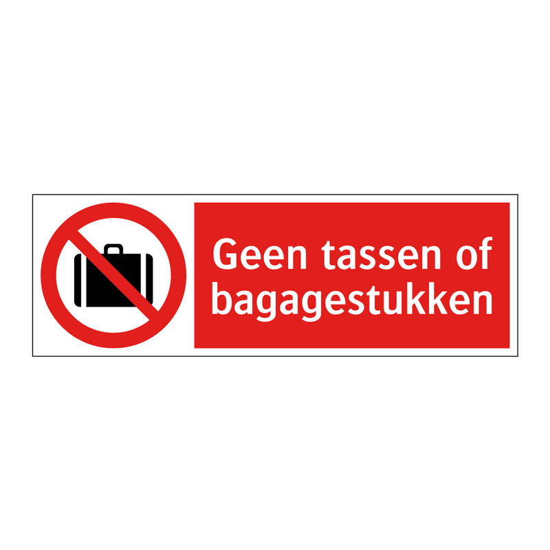 Geen tassen of bagagestukken