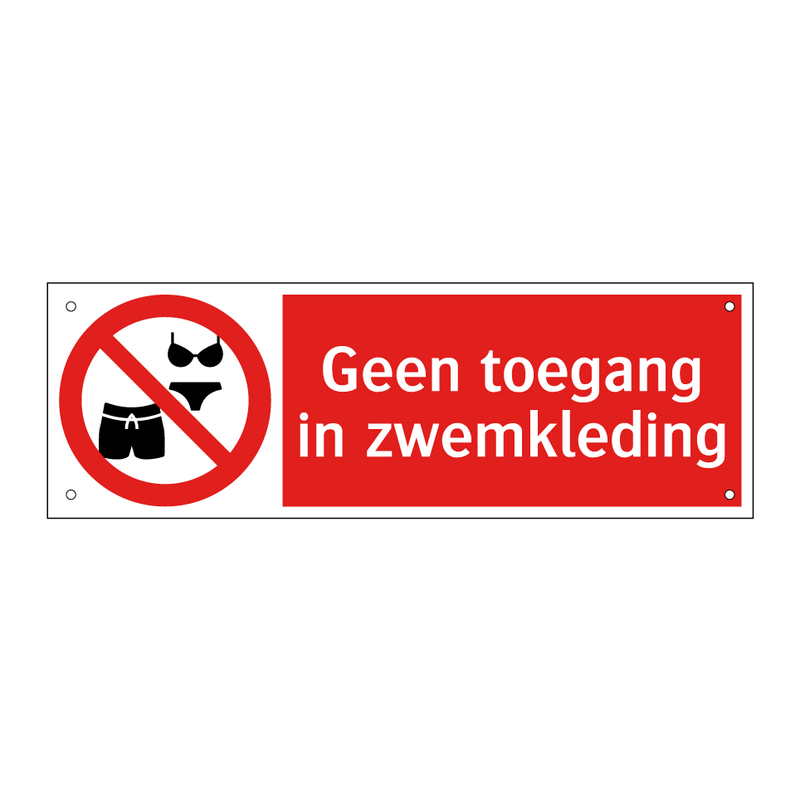Geen toegang in zwemkleding