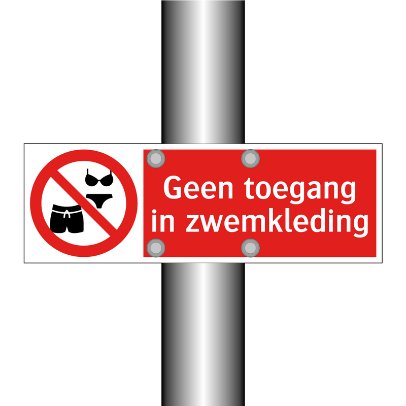 Geen toegang in zwemkleding