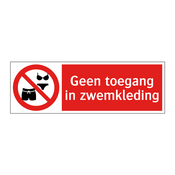 Geen toegang in zwemkleding