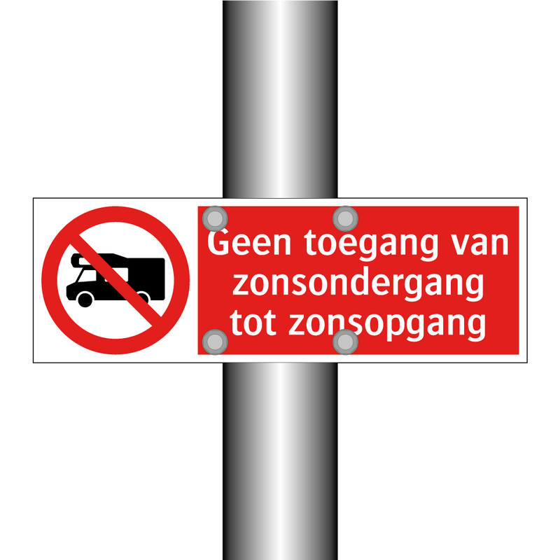 Geen toegang van zonsondergang tot zonsopgang