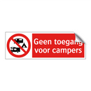 Geen toegang voor campers