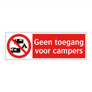 Geen toegang voor campers