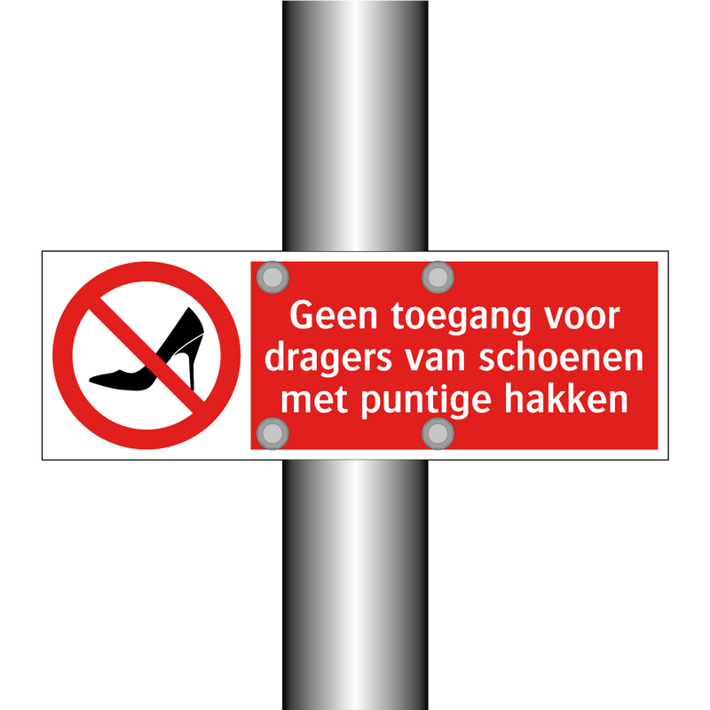 Geen toegang voor dragers van schoenen met puntige hakken