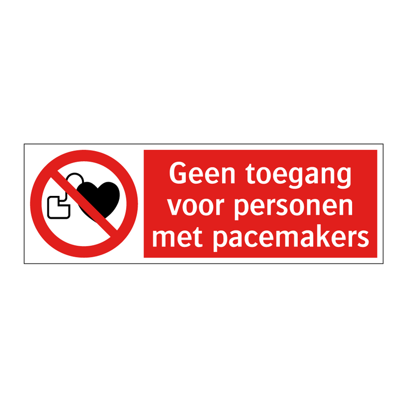 Geen toegang voor personen met pacemakers