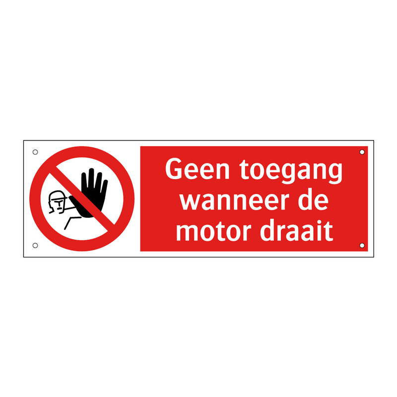 Geen toegang wanneer de motor draait