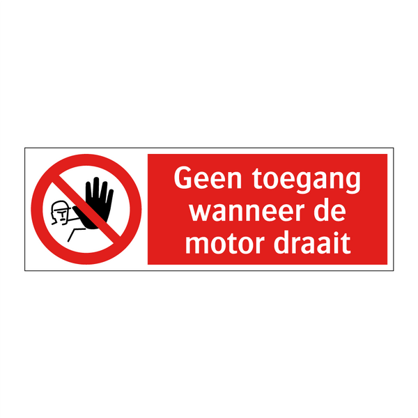 Geen toegang wanneer de motor draait