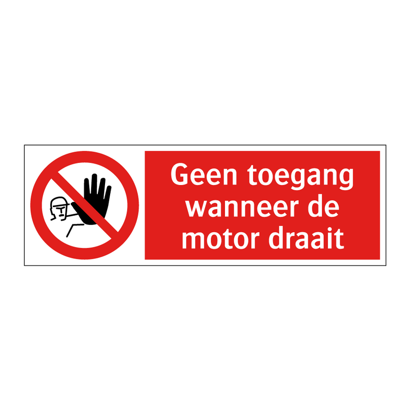 Geen toegang wanneer de motor draait