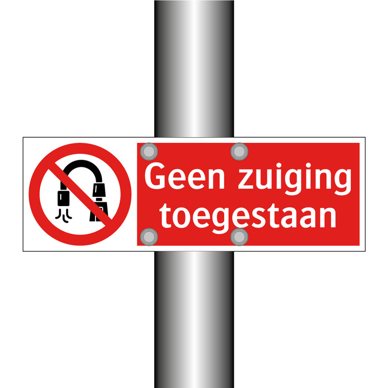 Geen zuiging toegestaan