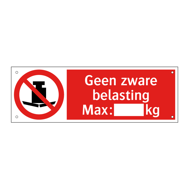 Geen zware belasting Max.: kg