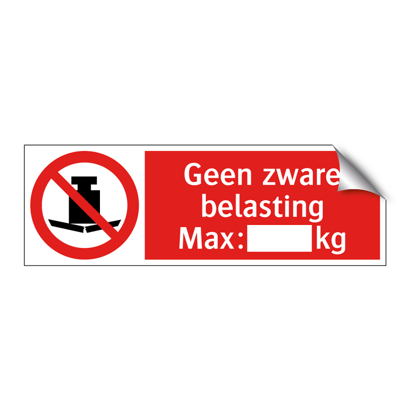 Geen zware belasting Max.: kg