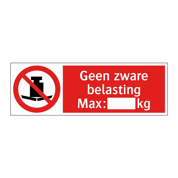 Geen zware belasting Max.: kg