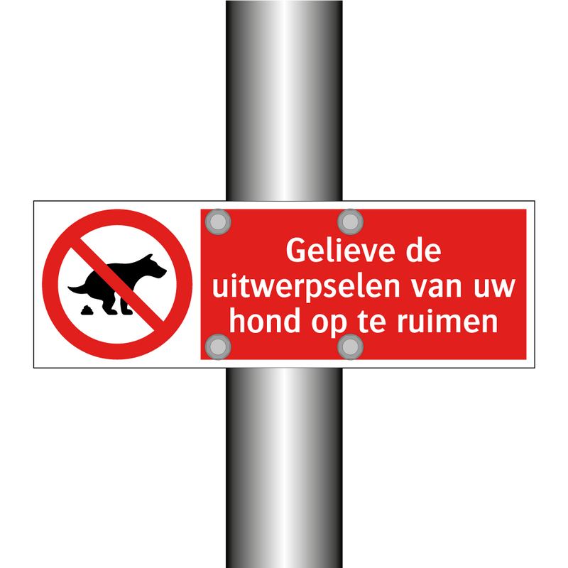 Gelieve de uitwerpselen van uw hond op te ruimen