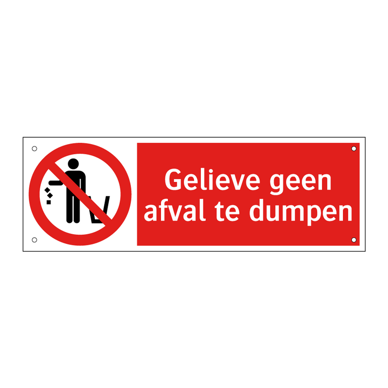 Gelieve geen afval te dumpen