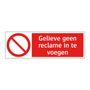 Gelieve geen reclame in te voegen