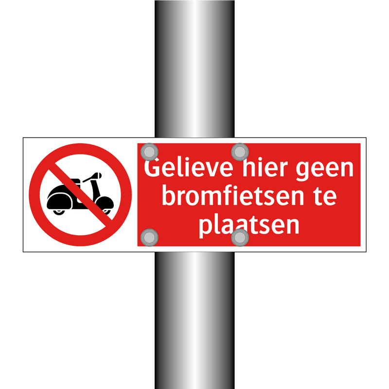 Gelieve hier geen bromfietsen te plaatsen