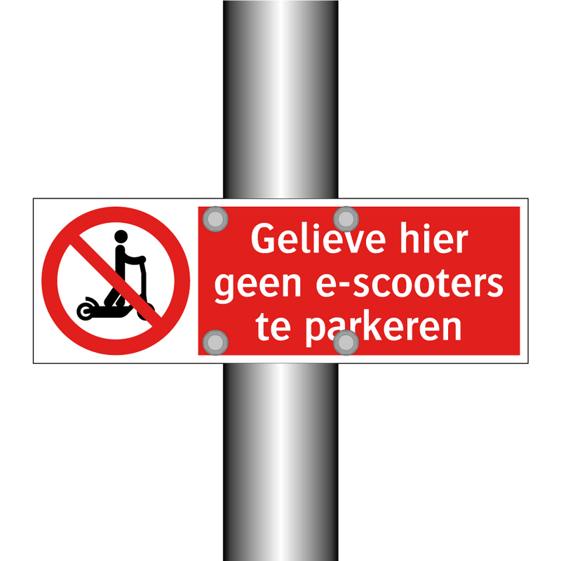 Gelieve hier geen e-scooters te parkeren