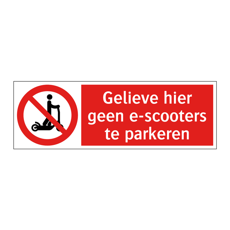 Gelieve hier geen e-scooters te parkeren