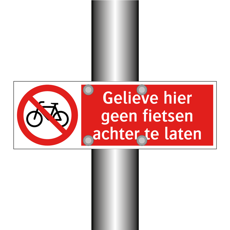 Gelieve hier geen fietsen achter te laten