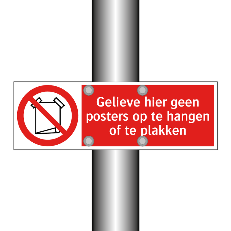 Gelieve hier geen posters op te hangen of te plakken