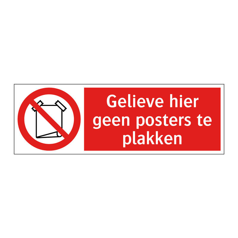 Gelieve hier geen posters te plakken